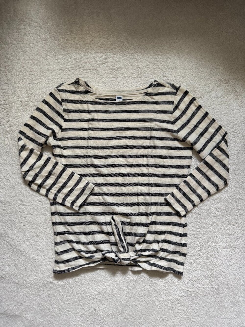 Old Navy Striped Tie-Front Long Sleeve Top